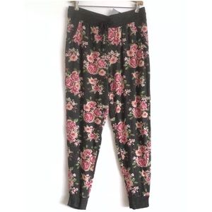 Floral Joggers Brushed Fleece Plus Size